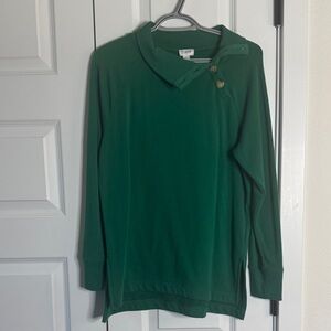 J Crew Green Button Sweater